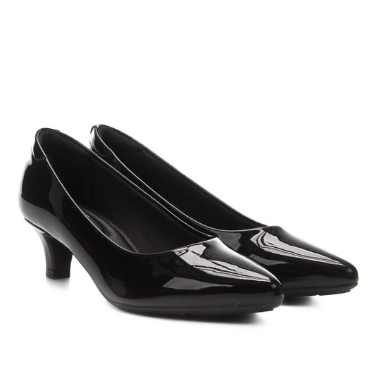Scarpin Modare Bico Fino Salto Baixo - Preto