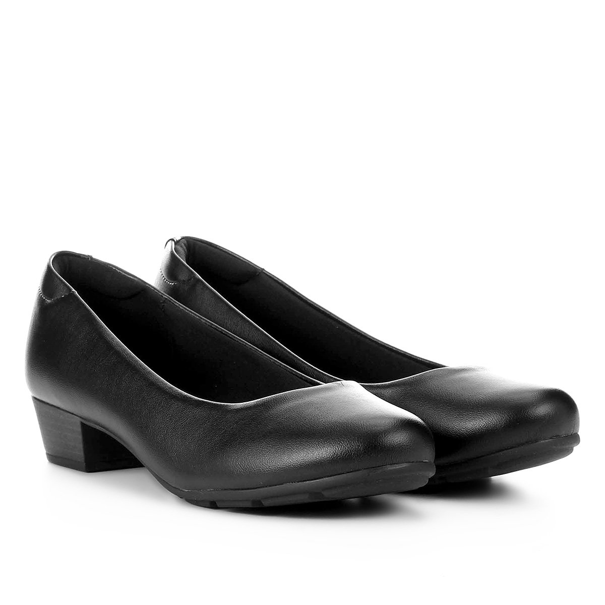 Scarpin Modare Salto Baixo Bico Redondo Liso Menor preço em Scarpin Modare Salto Baixo Bico Redondo Liso