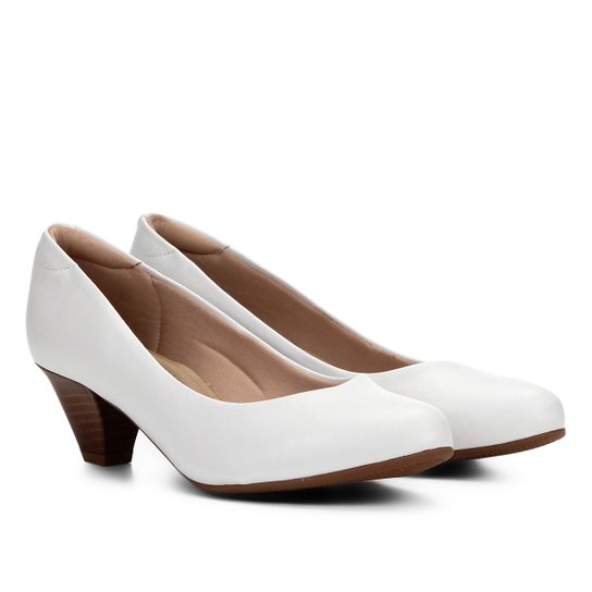 Scarpin Modare Salto Baixo - Branco