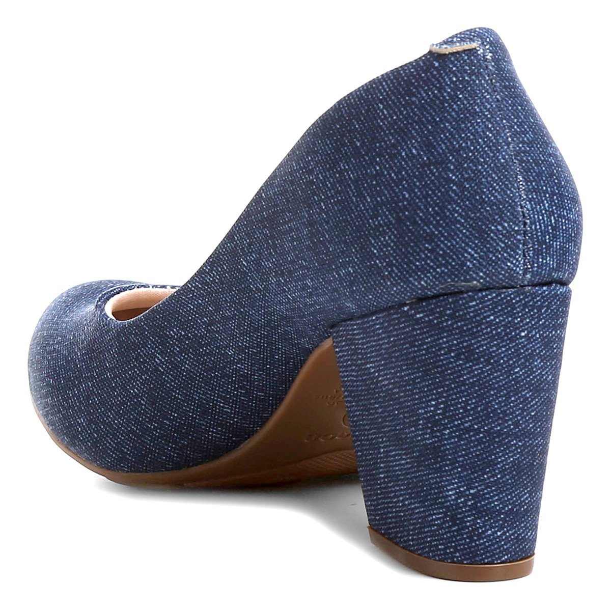 scarpin jeans salto baixo