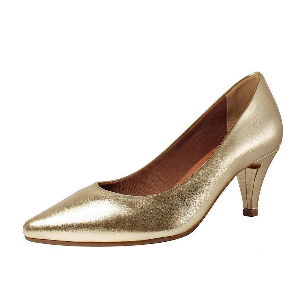 Scarpin Salto Baixo Fino Luiza Sobreira Dourado