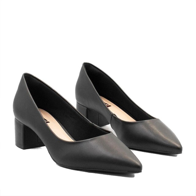 Scarpin Salto Bloco Baixo Leonor Preto Preto 37