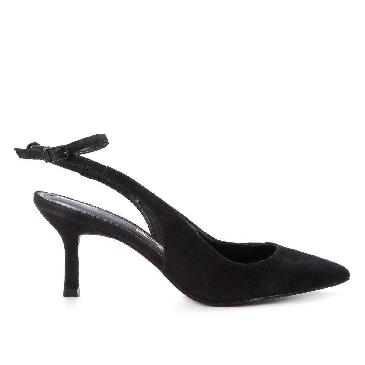 Scarpin Santa Lolla Camurça Cabra Salto Médio - Preto Menor preço em Scarpin Santa Lolla Camurça Cabra Salto Médio - Preto