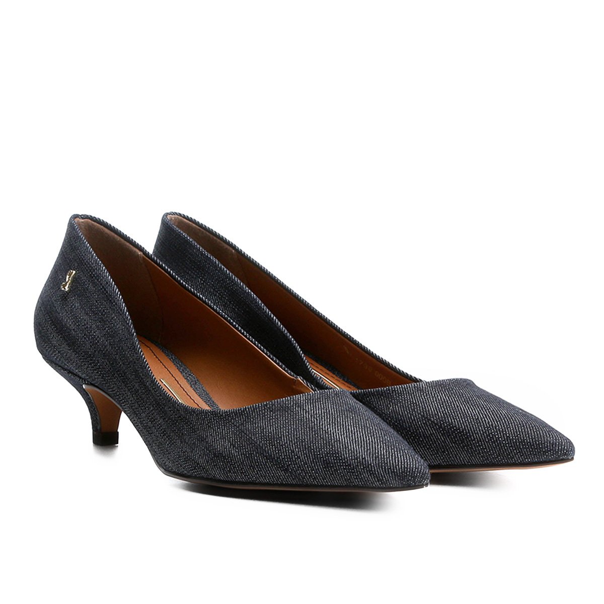 scarpin jeans salto baixo