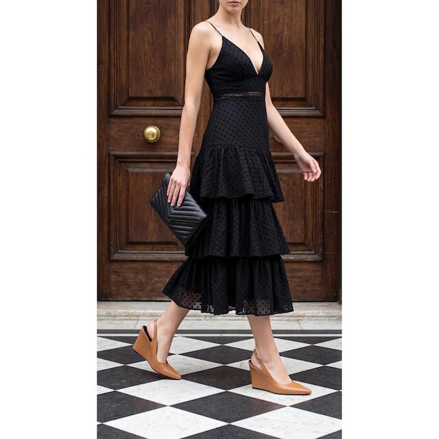 Scarpin Sapato Slingback Anabela Salto Alto 9cm Bico Fino