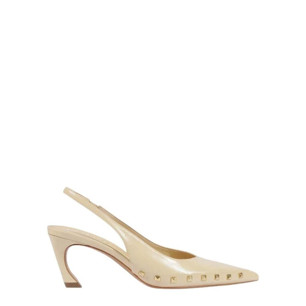 Scarpin Schutz Lexi Studs Salto Médio Bege