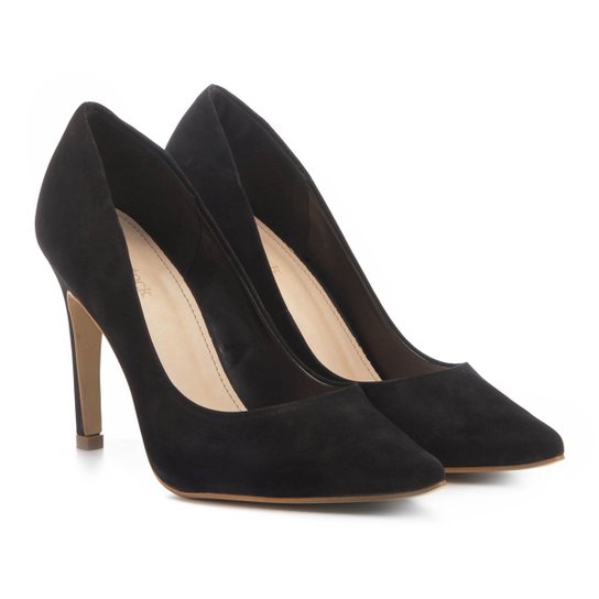 Scarpin Shoestock Salto Alto Bico Fino - Preto