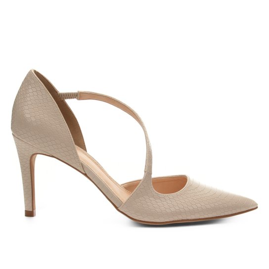 Scarpin Shoestock Salto Alto Snake - Off White