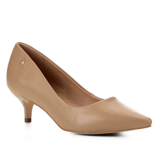 Scarpin Shoestock Salto Baixo Naked - Amendoa
