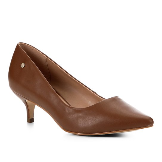 Scarpin Shoestock Salto Baixo Naked - Avelã