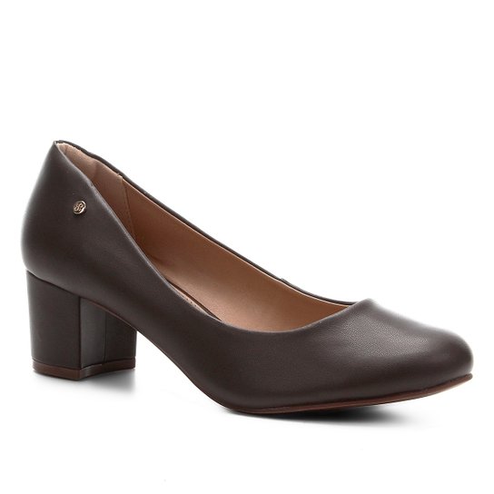 Scarpin Shoestock Salto Bloco - Cacau
