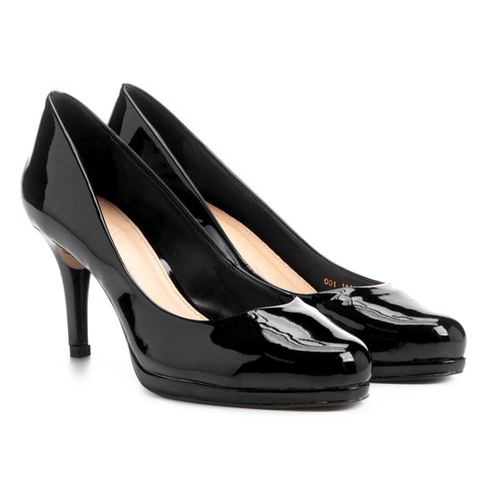 Scarpin Shoestock Salto Médio Básico - Preto