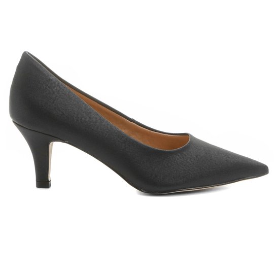 Scarpin Shoestock Salto Médio Bico Fino - Preto
