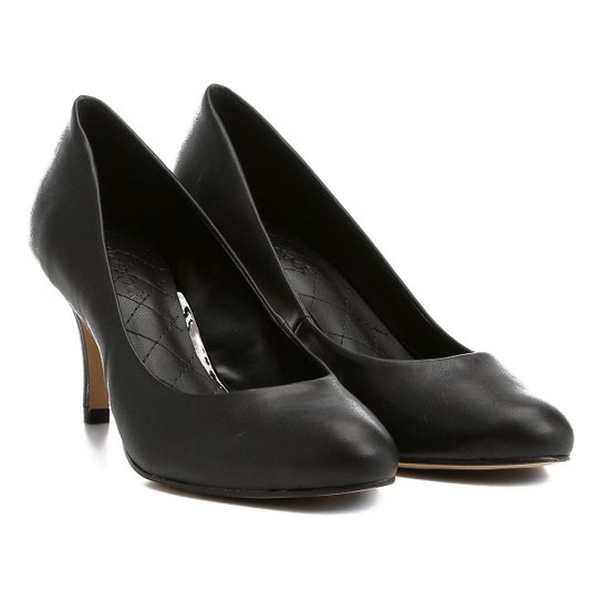 Scarpin Shoestock Salto Médio Matelassê - Preto