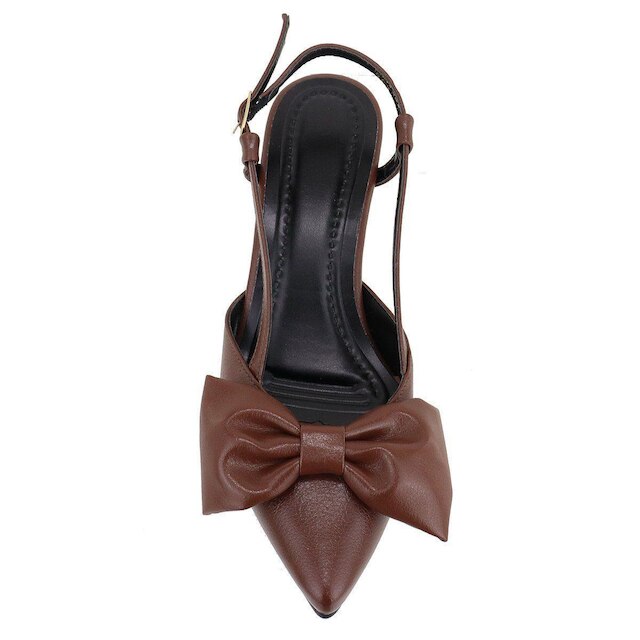 Scarpin Slingback Leruchel Laco Bico Fino Cacau