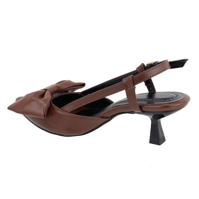 Scarpin Slingback Leruchel Laco Bico Fino Cacau