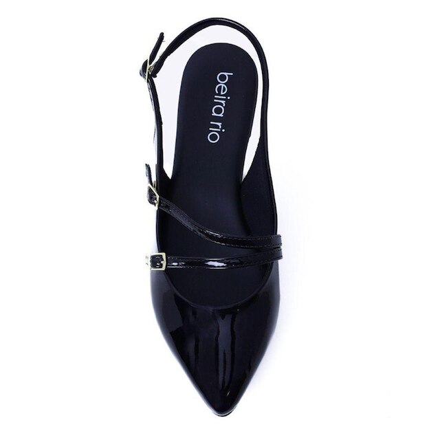 Scarpin Slingback Verniz Fem Salto Baixo Beira Rio 40761315
