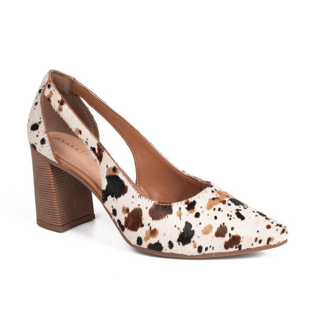 Scarpin Tanara Em Couro de Salto Bloco Feminino T9521