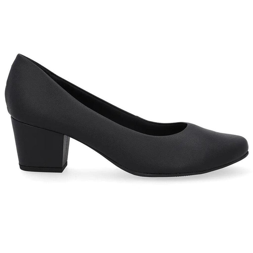 Scarpin Usaflex Salto Bloco Conforto e Elegância em Couro