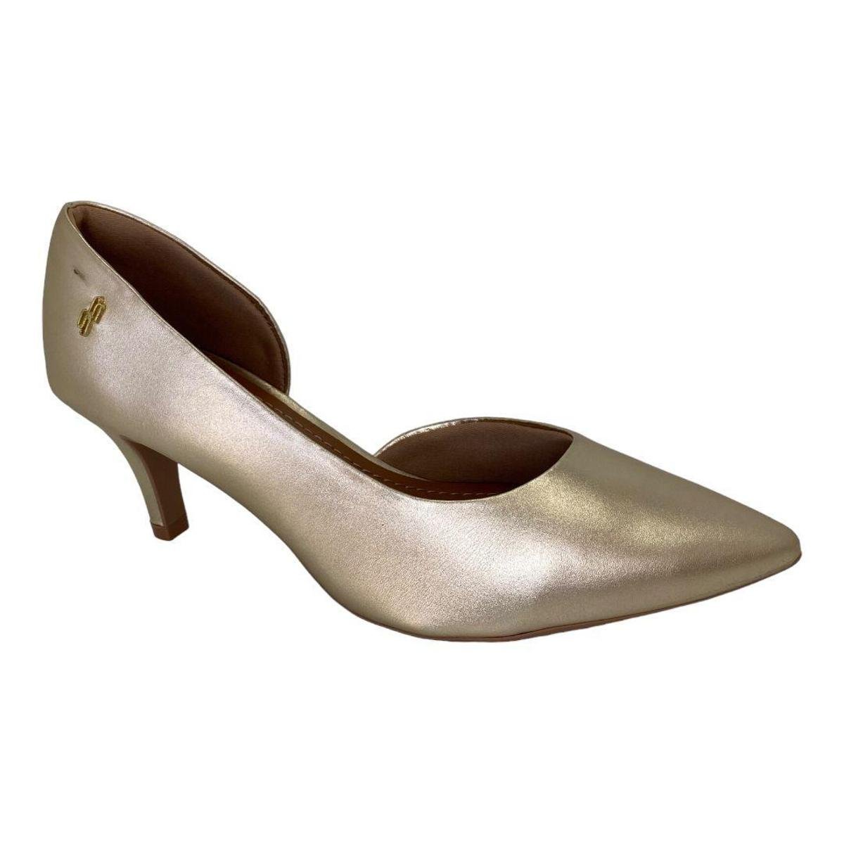 Scarpin Dourado Salto Alto Sapato Dourado Usaflex SCARPIN USAFLEX