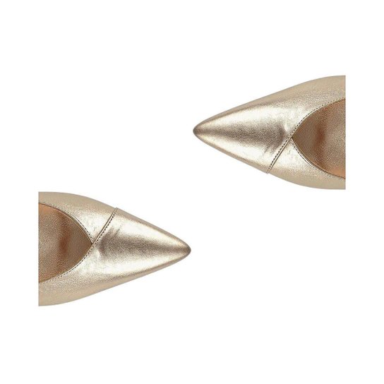 Scarpin Uza Salto Médio Shine Light Gold - B26H997C0028