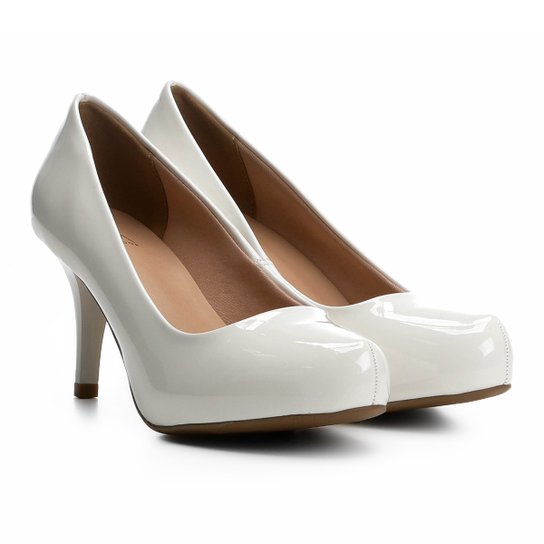 Scarpin Verniz Ala Meia Pata - Branco