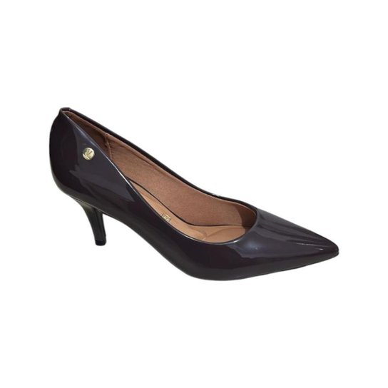 Scarpin Verniz Salto Fino 7,5cm Feminino Vizzano Preto