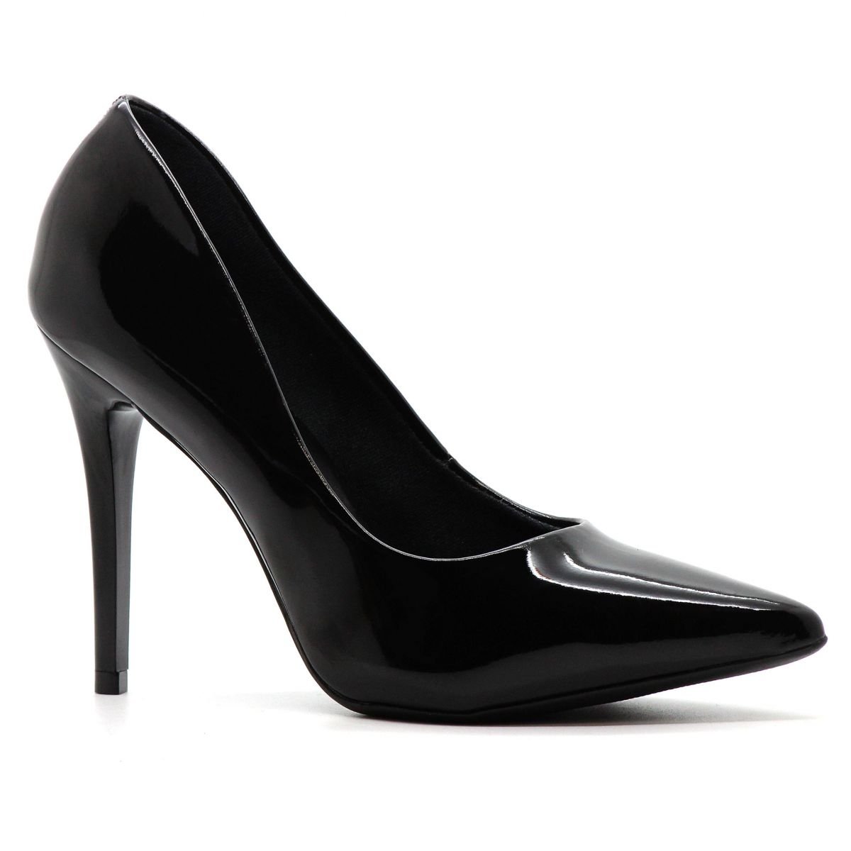 sapato salto alto verniz preto