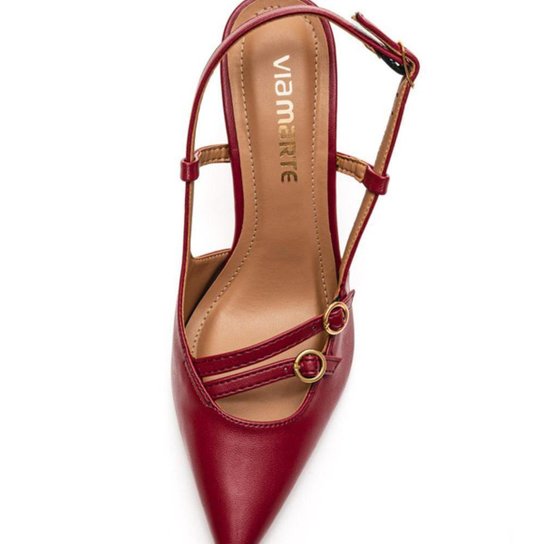 Scarpin Via Marte Feminino Verniz 044-007 Carmim
