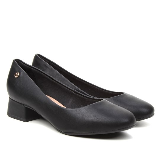 Scarpin Via Uno Salto Baixo Feminino - Preto