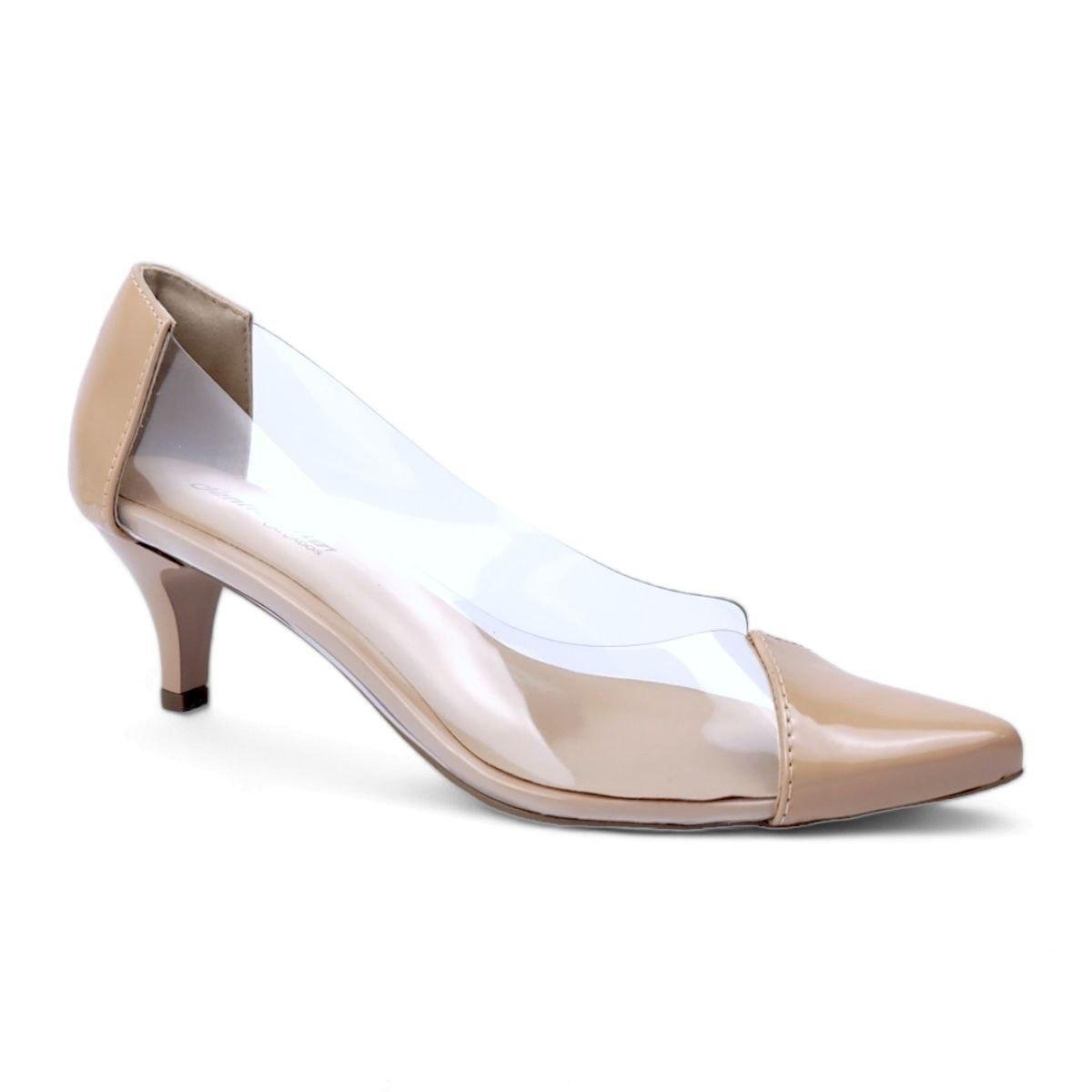 Scarpin Vinil Transparente Salto Baixo Scarpin Transparente Vinil