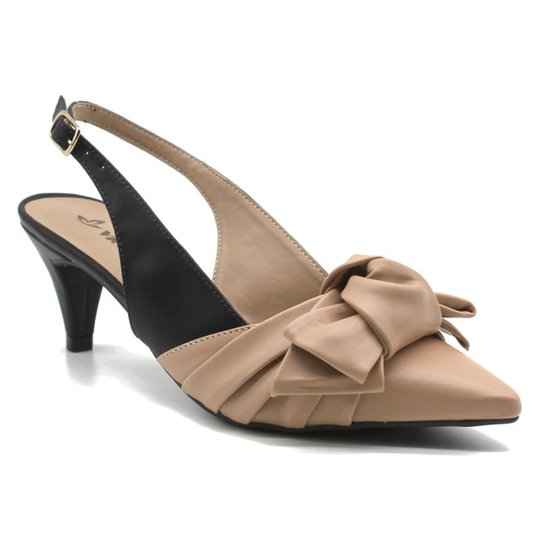 Scarpin Violanta Itaguai Velho Feminino - Bege+Preto