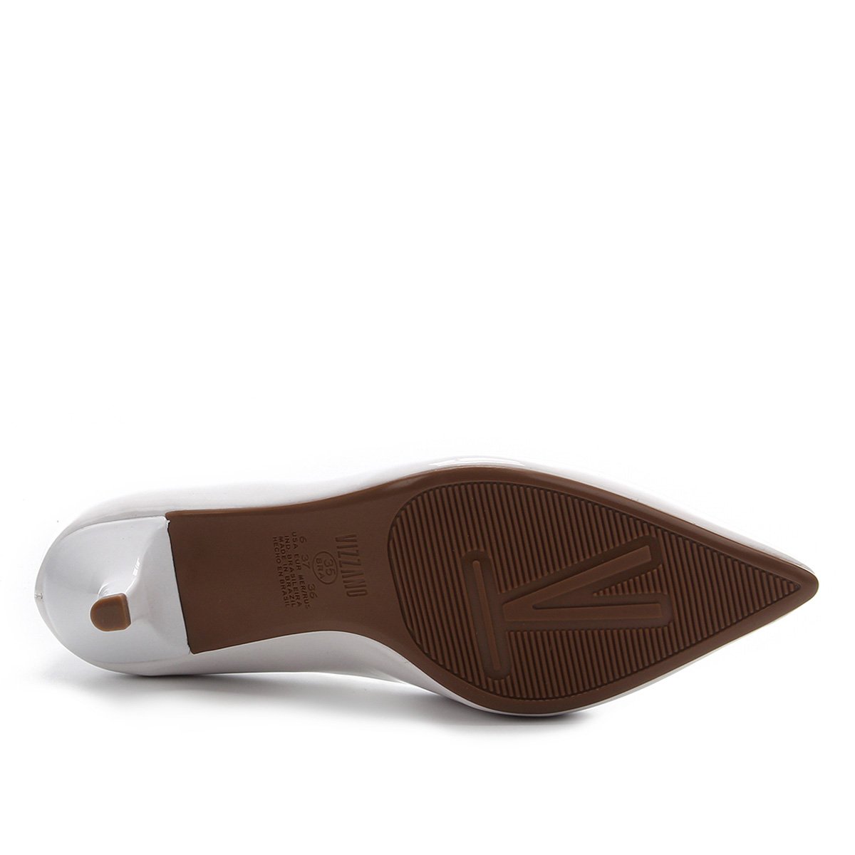 scarpin branco vizzano verniz