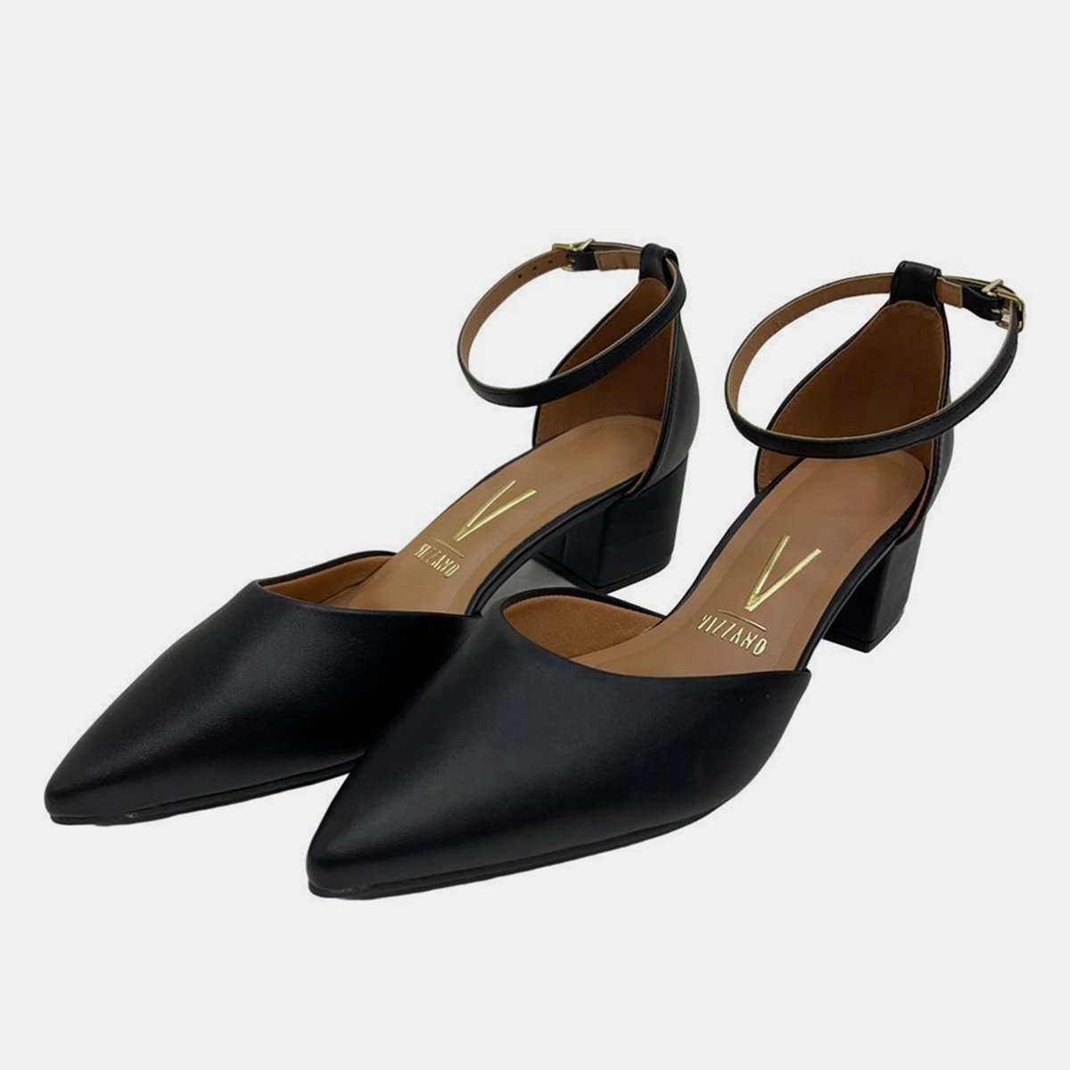 Scarpin Vizzano Bico Fino Salto Bloco Baixo Menor preço em Scarpin Vizzano Bico Fino Salto Bloco Baixo
