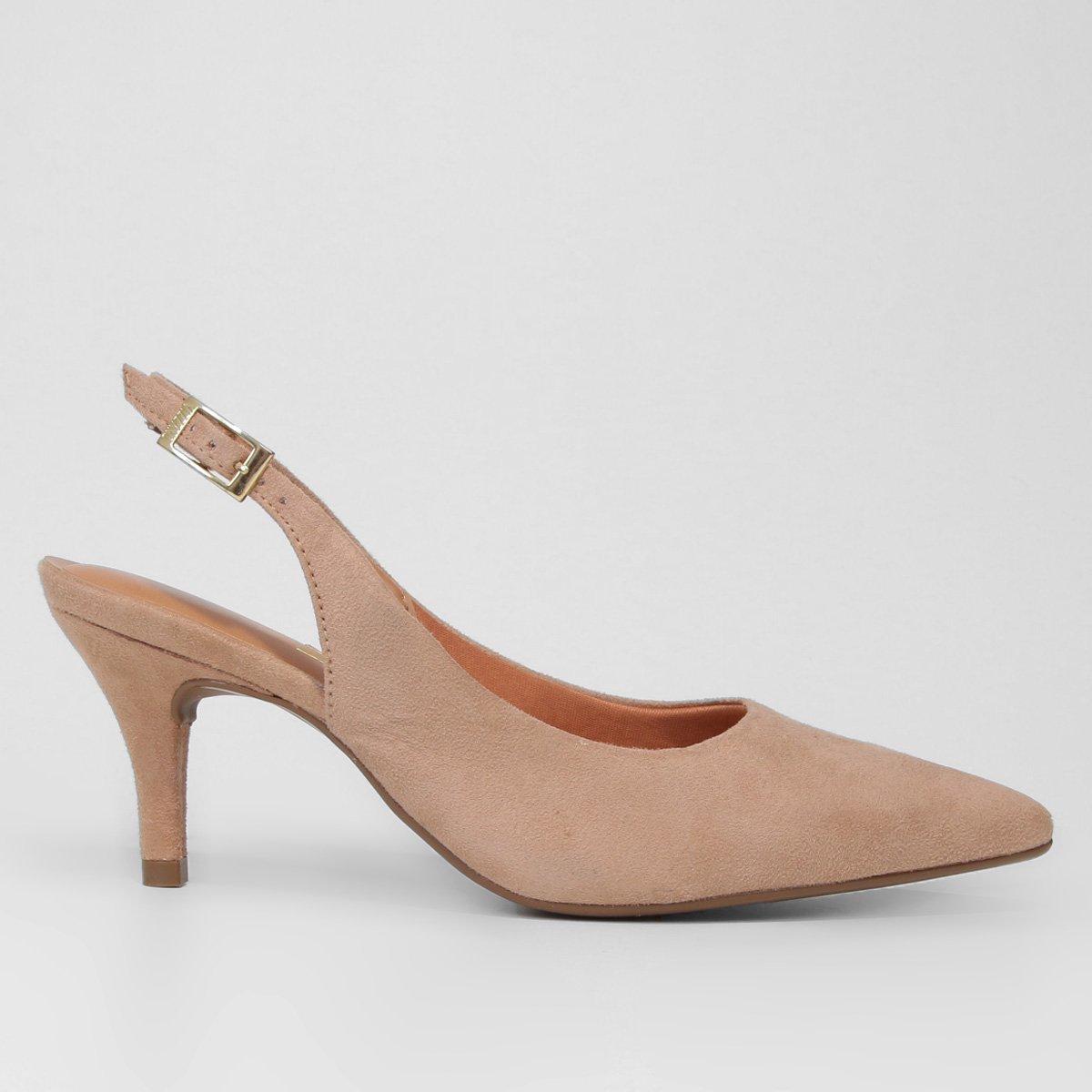 Scarpin Vizzano Chanel Salto Médio - Bege Menor preço em Scarpin Vizzano Chanel Salto Médio - Bege