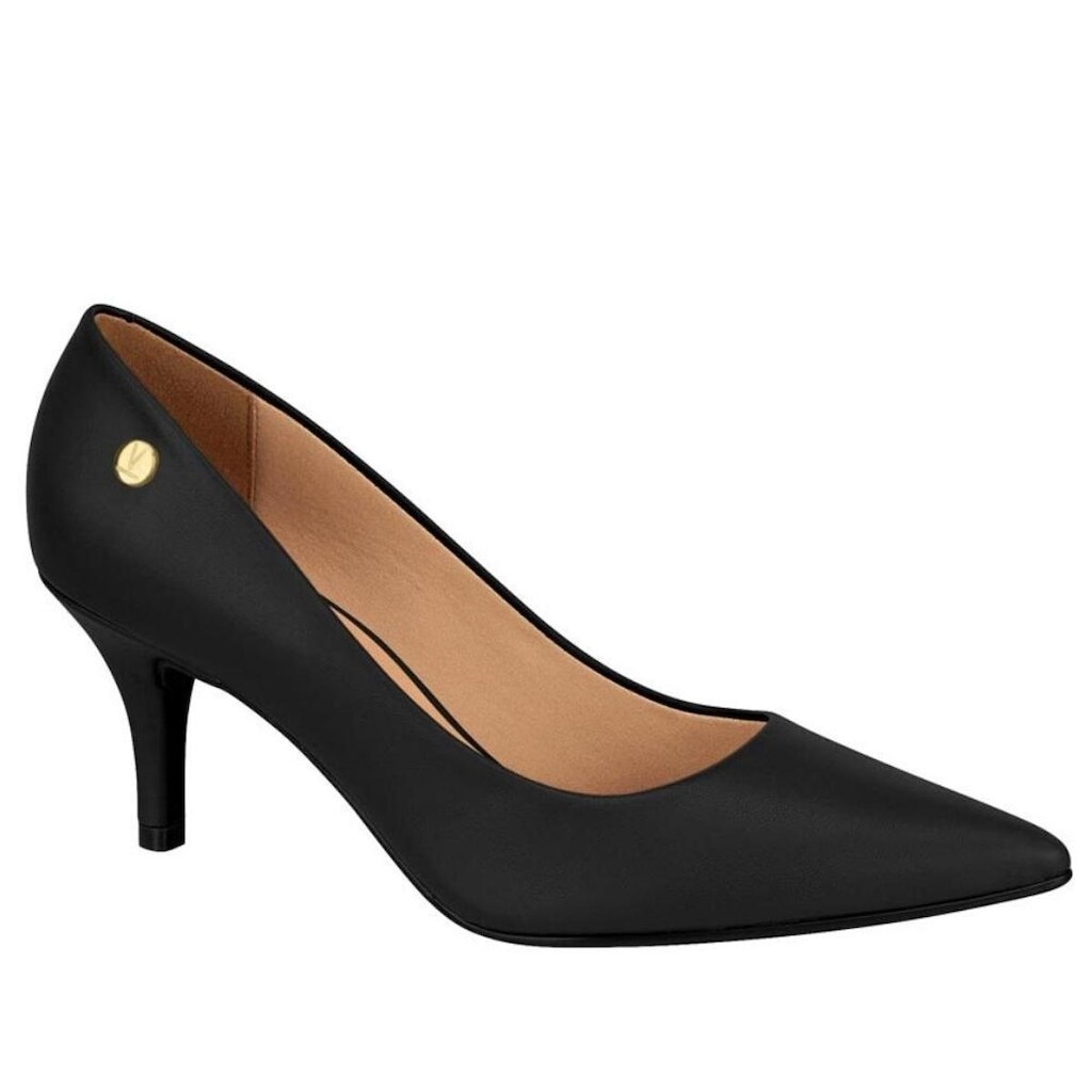 Scarpin Vizzano Feminino Salto Baixo Fino Comfy Macio - Preto - 38