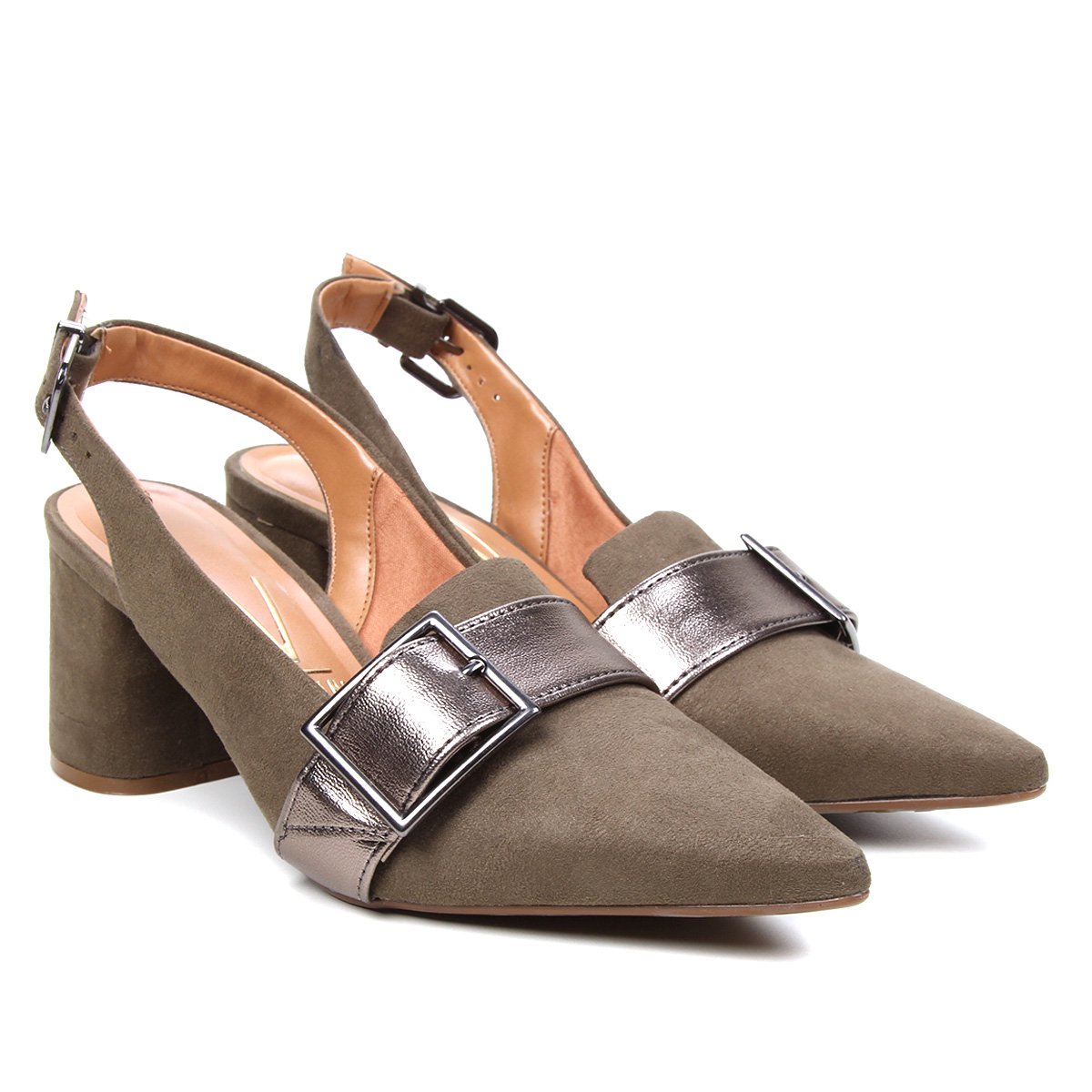 scarpin verde militar