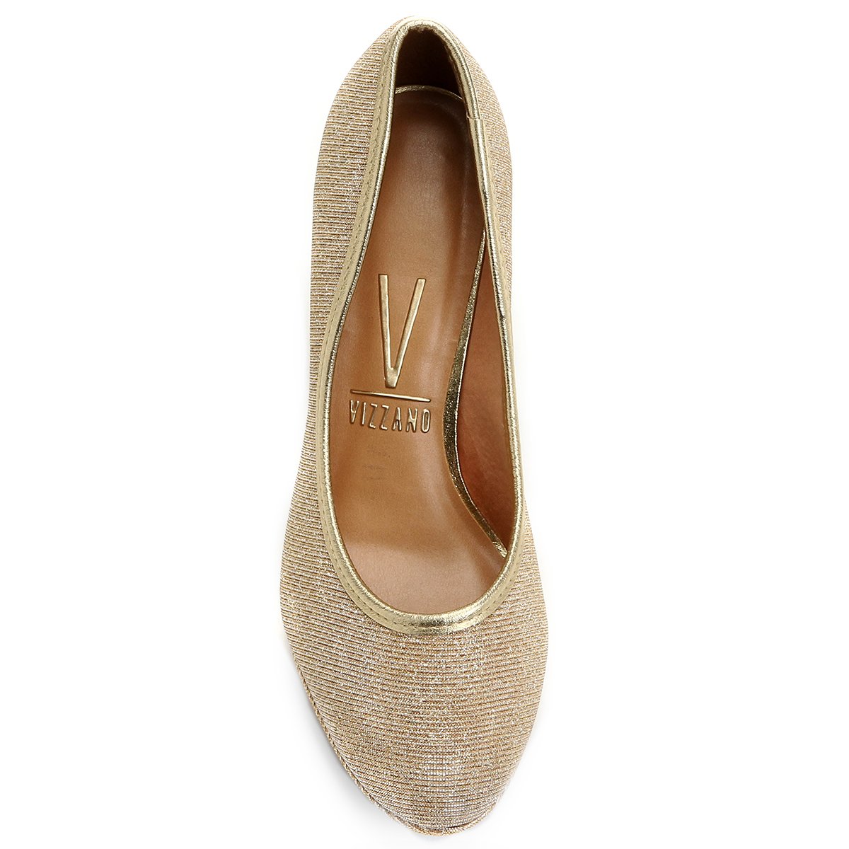 scarpin meia pata dourado