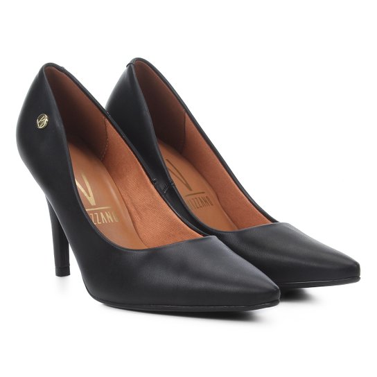 Scarpin Vizzano Salto Alto Bico Fino - Preto