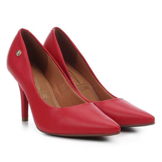 Scarpin Vizzano Salto Alto Bico Fino - Vermelho