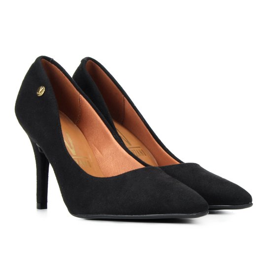 Scarpin Vizzano Salto Alto Bico Fino - Preto