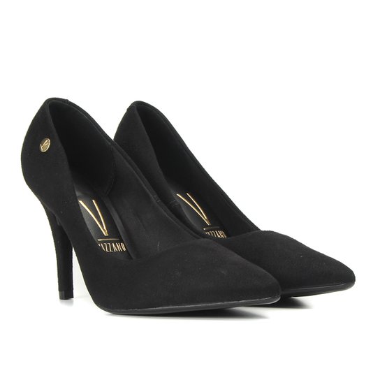 Scarpin Vizzano Salto Alto Bico Fino - Preto