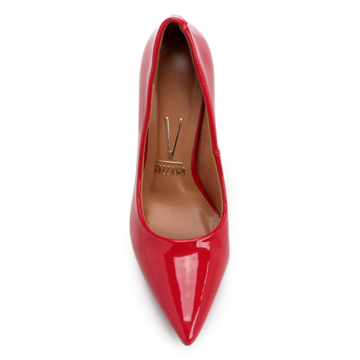 scarpin vizzano salto alto bico fino vermelho
