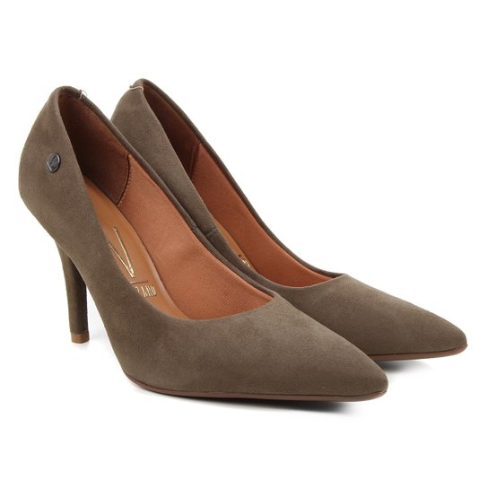 Scarpin Vizzano Salto Alto Bico Fino - Verde Militar