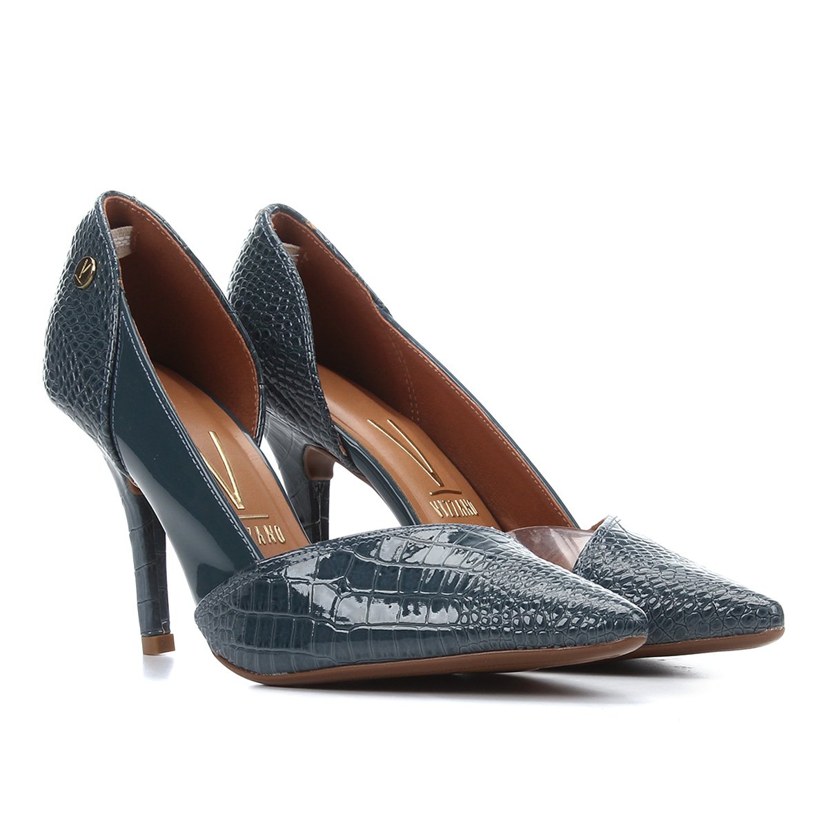 scarpin azul claro vizzano