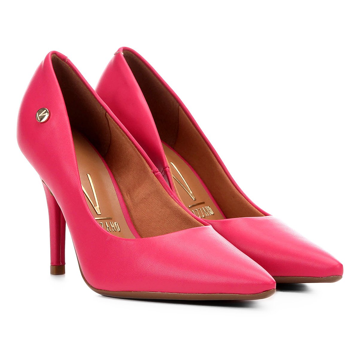 Scarpin Vizzano Salto Alto Liso - Bege | Zattini
