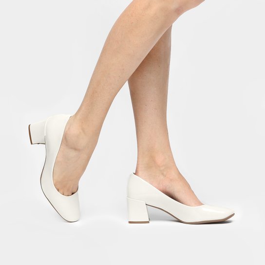 Scarpin Vizzano Salto Bloco - Off White