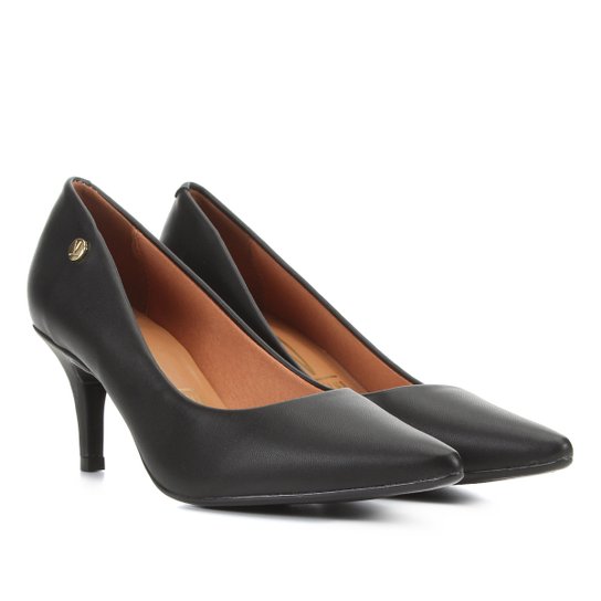 Scarpin Vizzano Salto Médio Bico Fino Feminino - Preto