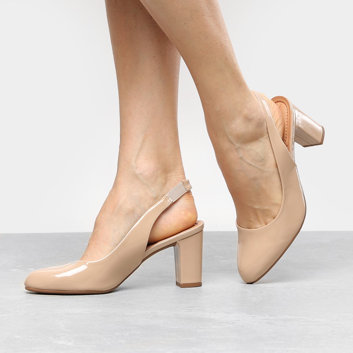 Scarpin Vizzano Salto Médio Chanel Bico Redondo - Nude Menor preço em Scarpin Vizzano Salto Médio Chanel Bico Redondo - Nude