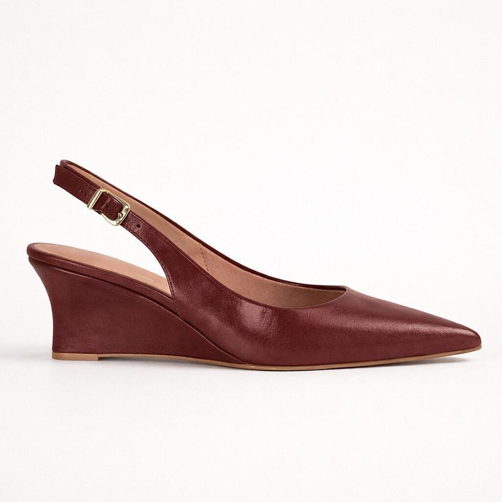 Scarpin Vizzano Slingback Anabela Bordô